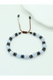 Certified Blue Chalcedony and Hematite Natural Stone Men's Bracelet - Crab Sign - 3