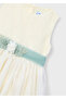 Tulle Embroidered Dress for Ages 4-10 - Cream - 6