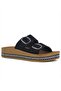 Women's Black Daily Slippers with Buckle