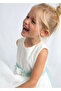 Tulle Embroidered Dress for Ages 4-10 - Cream - 3