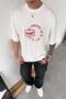 White Embroidery Detail Oversize T-Shirt