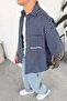 Navy Blue Only Embroidered Checkered Shirt - 2