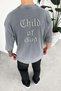 Gray Child Embroidery Detail Oversize T-Shirt - 4