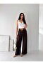 Women's Bridge Detailed Belted Palazzo Trousers - 2
