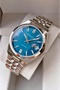 Milano Men's Wristwatch Blue Dial Steel Band Silver |   Stylish and Modern Design - 6