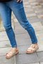 01850 Eren Shoes&Bag Real Leather Two-Strap Buckle Light Sole Orthopedic Slippers Beige - 6