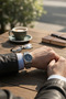 Men's Silver Color Black Dial Steel Wrist Watch - 3