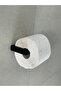 2 Pieces Modern Black Toilet Paper Holder Set – Right and Left Set – 12 cm Adhesive Plastic Hanger - 3