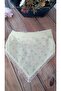 Handmade Lace Cotton Fabric - Lace Detail - Elastic Bandana - Vintage Triangle Style - 4
