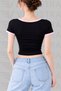 Women's Pink Bow Detailed Special Design Body Crop - 3