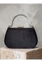 Black Color Imported Luxury K Velvet Chain Metal S Strappy Crystal Stone Women's Evening Dress Bag - 3