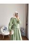 Lace Detailed Shirt and Skirt Set M25191 - Green - 4