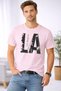 Men's Oversize T-Shirt La Printed 100% Cotton T-Shirt Comfortable Fit