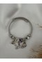 Silver Multi-Colored Charm Steel Bracelet