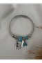 Silver Multi-Colored Charm Steel Bracelet - 2