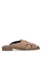 Elit Zyn4200 Women's Genuine Leather Flat Slippers Tan - 3