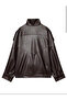 Viral Oversized Women's Leather Jacket High Collar Black Urban Style Women's Leather Jacket - 6