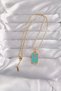 Stylish 316L Steel Gold Color Blue Enamel Tarot Pendant Teachers Mothers Valentine's Day Gift - 2