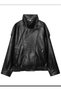 Viral Oversized Women's Leather Jacket High Collar Black Urban Style Women's Leather Jacket - 4