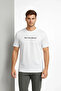 Printed Men's White Waffle Fabric Regular Fit Crew Neck Casual Basic T-Shirt - 4