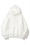 Unisex Casual Style White Three-Thread Cotton Hooded Sweatshirt with Pockets - 2