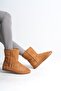 Th Collecitonselina Laceless Flat Sole Sheepskin Suede Women's Boots - Tan - 38 - 2