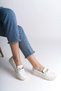 Th Collecitonlily Laceless Orthopedic Comfortable Sole Heart Patterned Women's Ballerina Shoes Ckt - White - 3 - 2
