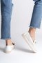 Th Collecitonlily Laceless Orthopedic Comfortable Sole Heart Patterned Women's Ballerina Shoes Ckt - White - 3 - 3