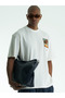 Unisex White Oversize 100% Cotton Back and Front Printed Crew Neck Street Style T-Shirt Vincent - 8