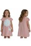 Girl's Rose Detailed Short Sleeve Evening Dress - 6