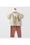 Baby Boy Giraffe Patterned Shirt, T-Shirt and Pants 3-Piece Set