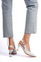 Women's White Knitted Patterned Pointed Toe Buckle Heeled Shoes Special Design Heel Daily & Office