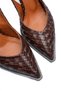 Women's Brown Knitted Patterned Pointed Toe Buckle Heeled Shoes Special Design Heel Daily & Office - 7