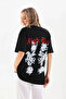 Printed Unisex Casual Style Typography Black Cotton Oversize T-Shirt - 2