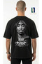 Black Oversized Unisex Tupac Graphic Printed Cotton Streetwear T-Shirt