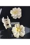 Luxury Elegant Trend Big Matte Daisy Flower Clasp Buckle Female Child Clip 7.5cm Yellow Cream - 2