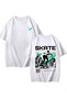 Dompuleri Skate Printed Unisex Oversize White T-Shirt - 4
