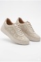 Castle 12506 Women's Beige Genuine Leather Orthopedic Rubber Laced Casual Sneaker Shoes