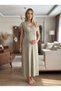 New Season Green Summer Lace Detailed Double Breasted Design Short Sleeve Maternity Nightgown - 4