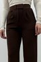 Women's Brown High Waist Palazzo Pants with Wide Legs and Velcro Detail - 3