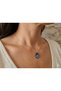 Handmade Ceramic Hamsa (Hand of Fatma) Necklace – Minimal Floral Detail - 2