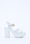 Nvl 163 Flat Strap Adjustable Buckle Detailed Platform Heeled Shoes - 2