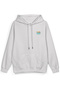 Women's / Men's Semi Oversize Hooded Sweatshirt with Sponge Back Print White Hoodie 1232 - 2