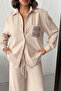 Pocket Embroidered Corduroy Shirt Stone |   F1997 - Stone - 3
