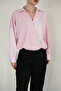 Cross-Fitting Shirt with Collar and Hem - Pink Pink |   F2094 - Pink Pink - 4
