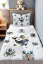 Blue Depth Patterned Single Baby Kids Pique Set - 2