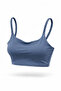 Women's Anthracite Lightly Supported Knitted Strap Padded Sports Bra Bustier - 2