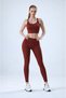 Women's Burgundy Lightly Supported Knitted Strap Padded Sports Bra Bustier