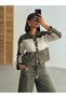 Lace Detailed Suede Look Women's Shirt Jacket - Khaki |   F1957 - Khaki - 3