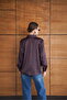Polka Dot Satin Shirt - Brown |   F2076 - 5